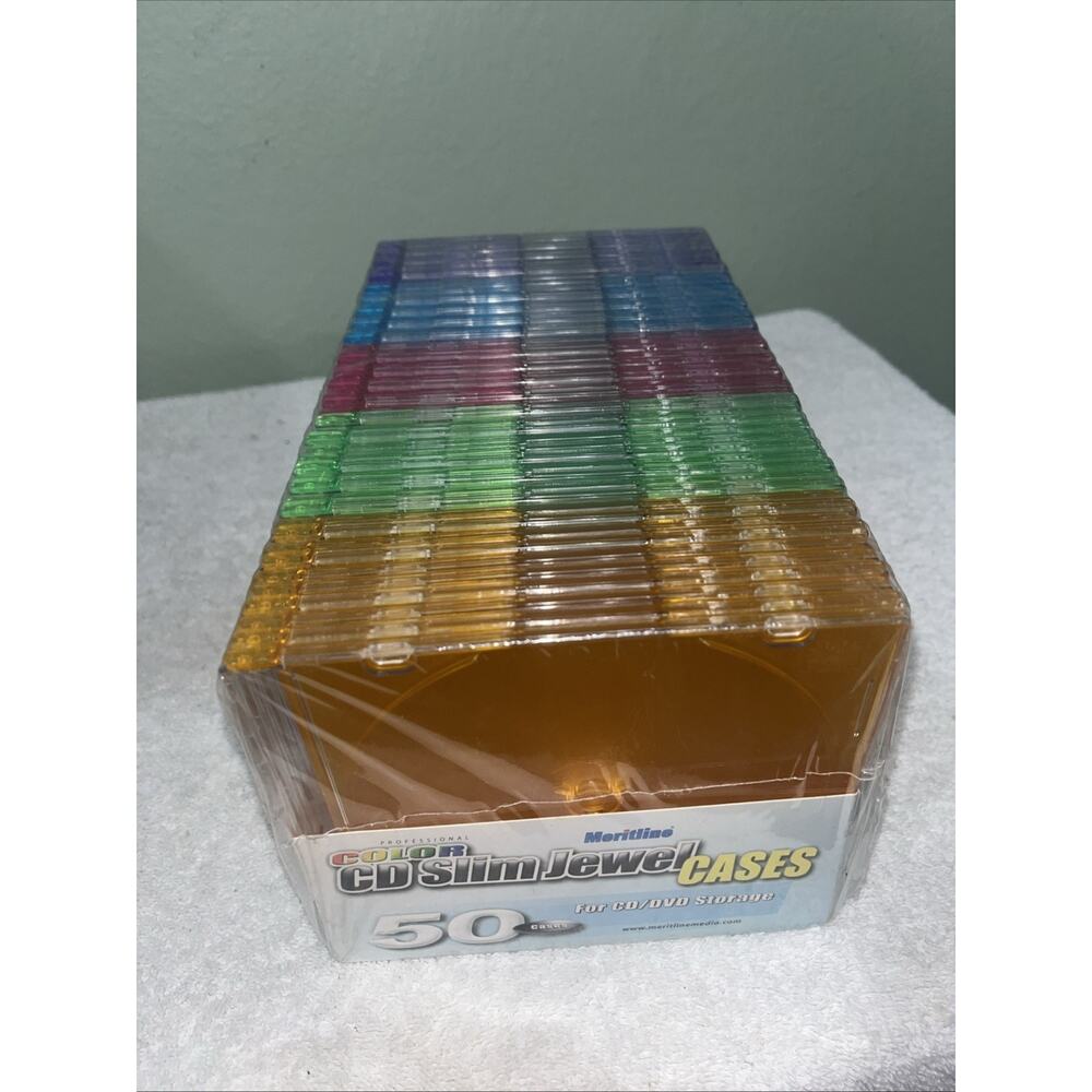 Colored Meritline Slim CD Jewel Case 50 UNITS NEW SHRINK WRAPPED. - Picture 6 of 6